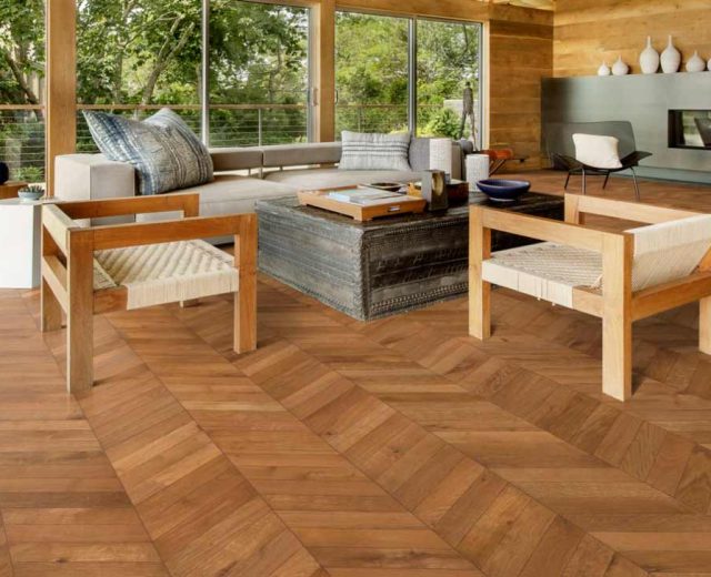 Light Brown Oiled Vintage Oak Chevron Parquet - Image 4