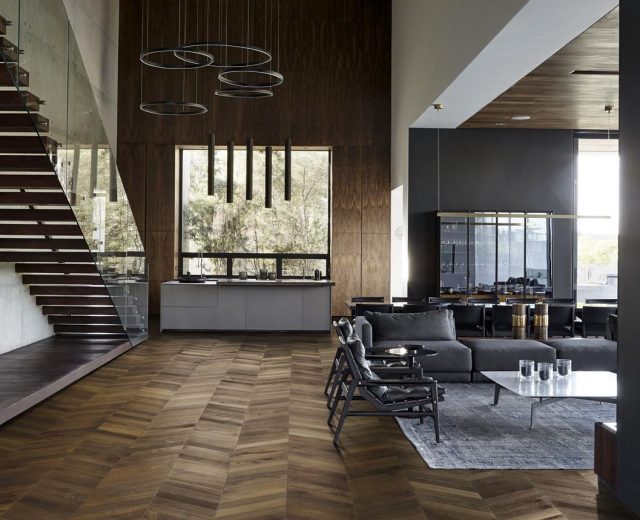 Dark Brown Oiled Oak Chevron Parquet Flooring - Image 3
