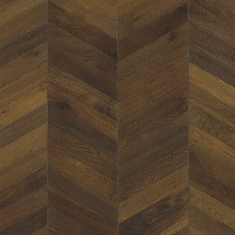Dark Brown Oiled Oak Chevron Parquet Flooring