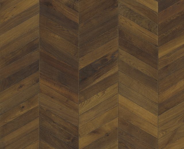 Dark Brown Oiled Oak Chevron Parquet Flooring - Image 2