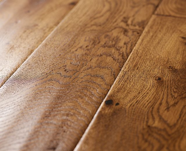 Antique Tuscan Stained Lacquered Oak Hand Scraped Hardwood Engineered Wood Flooring - Image 5