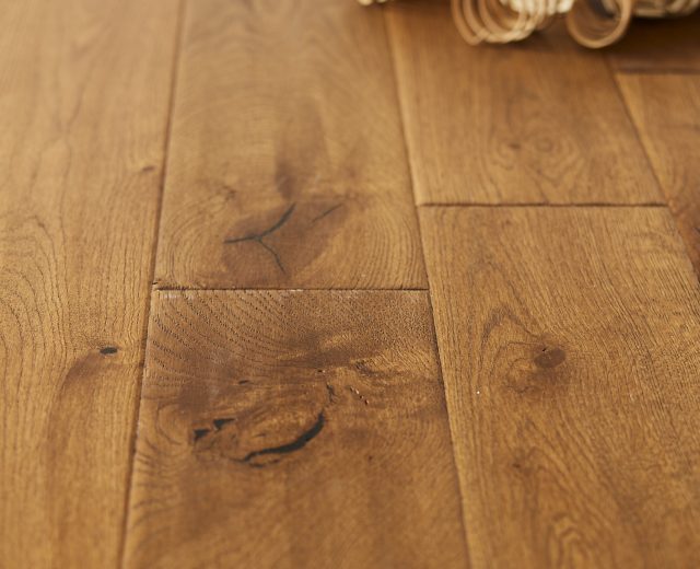 Antique Tuscan Stained Oiled Oak Hand Scraped Hardwood Engineered Wood Flooring - Image 5