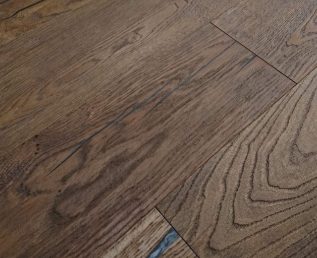 Kentmere Whiskey Stained Oak Heavy Brushed Hardwax Hardwood Engineered Wood Flooring - Image 4