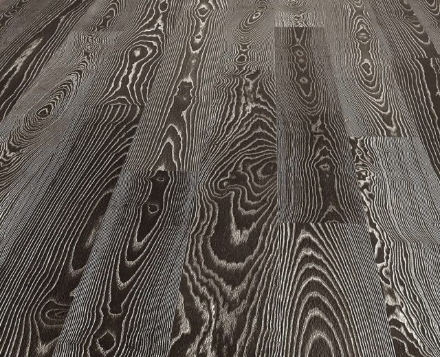 Burnt Umber Stained Ash Brushed Oiled Engineered Hardwood Flooring
