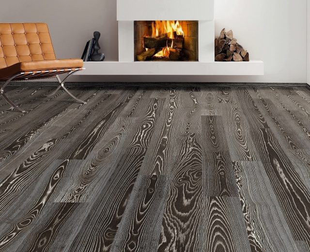 Burnt Umber Stained Ash Brushed Oiled Engineered Hardwood Flooring - Image 3