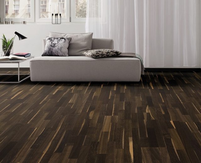 3 Strip African Oak Lacquered Engineered Hardwood Flooring - Image 2