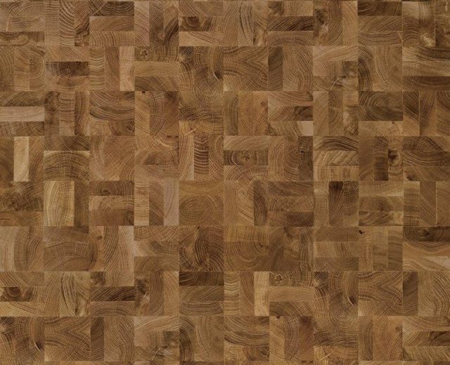 End Grain Oak Natural 3 Block Mosaic Parquet Flooring