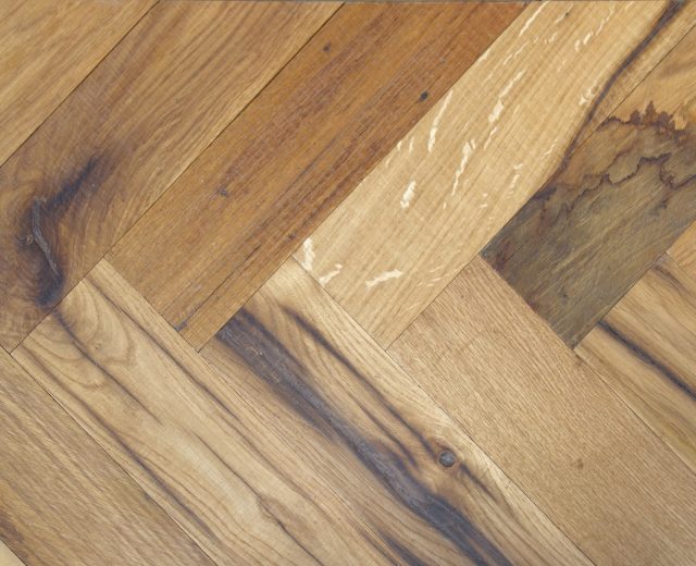 Cathedral Oak Hardwax Oiled Reclaimed Herringbone Parquet Engineered Hardwood Flooring