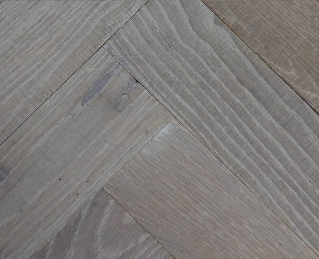 Farmhouse Grey Oak Hardwax Oiled Reclaimed Herringbone Parquet Engineered Hardwood Flooring - Image 2