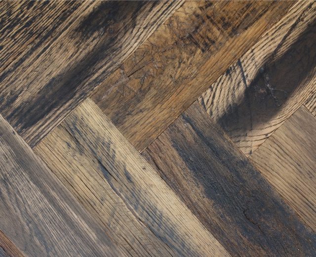 Baroque Oak Hardwax Oiled Reclaimed Herringbone Parquet Engineered Hardwood Flooring