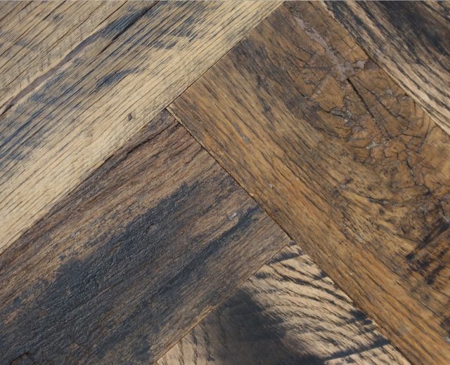 Baroque Oak Hardwax Oiled Reclaimed Herringbone Parquet Engineered Hardwood Flooring - Image 2