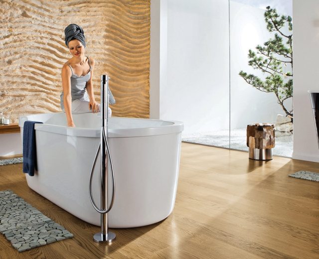Smoked Oak SPA Bathroom Wood Flooring - Image 3