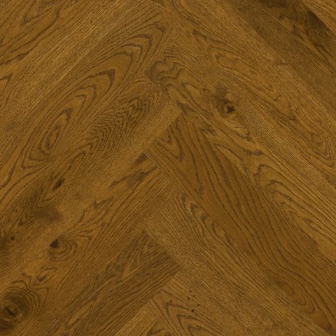 Antique Stained Oak Herringbone Rustic Engineered Parquet Click Block