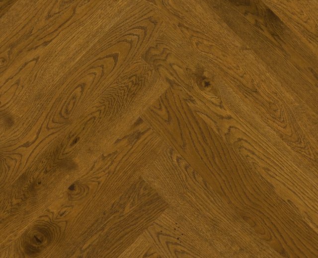 Antique Stained Oak Herringbone Rustic Engineered Parquet Click Block