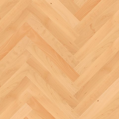 Beech Herringbone Parquet Lacquered Hardwood Floor