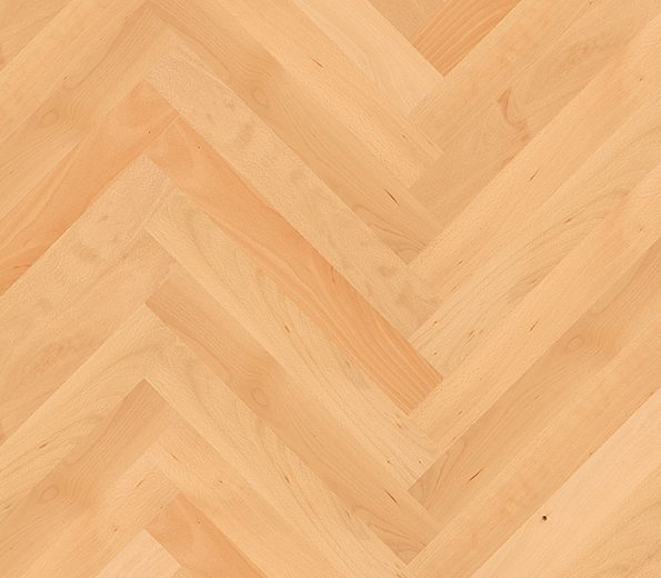 Beech Herringbone Parquet Lacquered Hardwood Floor