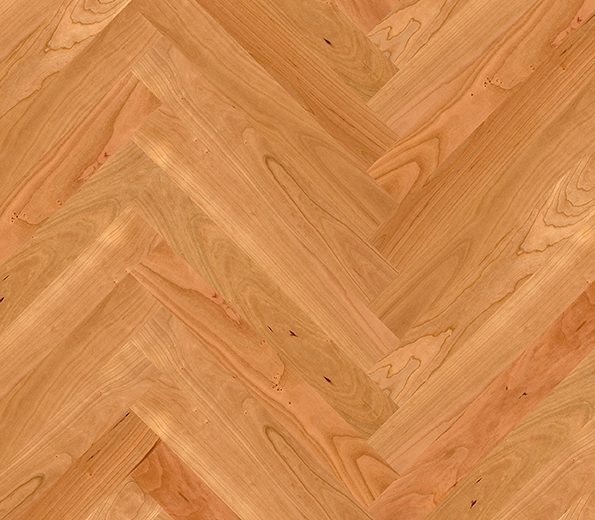 American Cherry Herringbone Parquet Lacquered Hardwood Floor