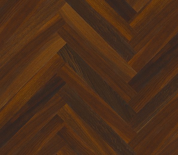 Smoked Oak Herringbone Parquet Lacquered Hardwood Floor