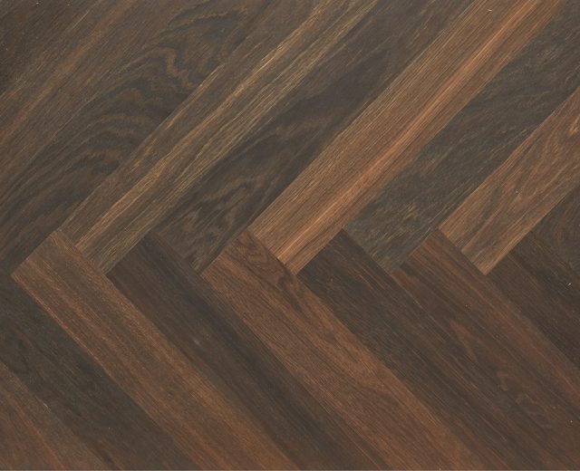 Worcester Dark Smoked Oak Herringbone Parquet Hardwood Floor
