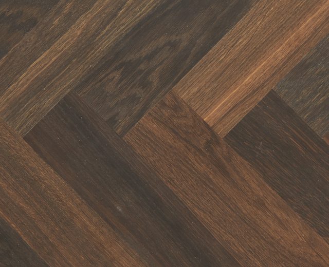 Worcester Dark Smoked Oak Herringbone Parquet Hardwood Floor - Image 4