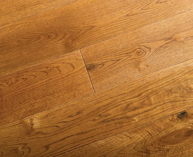 Golden Oak Brushed UV Oiled Engineered Hardwood Flooring
