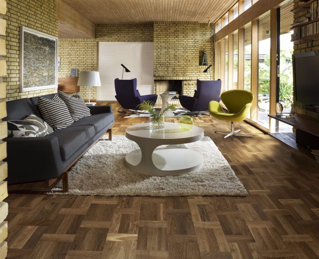 Fumed Oak Dutch Patterned Parquet Flooring - Image 2