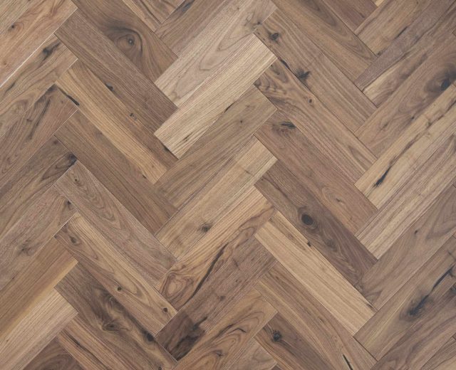 American Black Walnut UV Oiled Engineered Parquet Herringbone