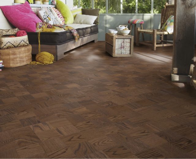 Berlin Stained Oak Small Cube Block Parquet Flooring - Image 2
