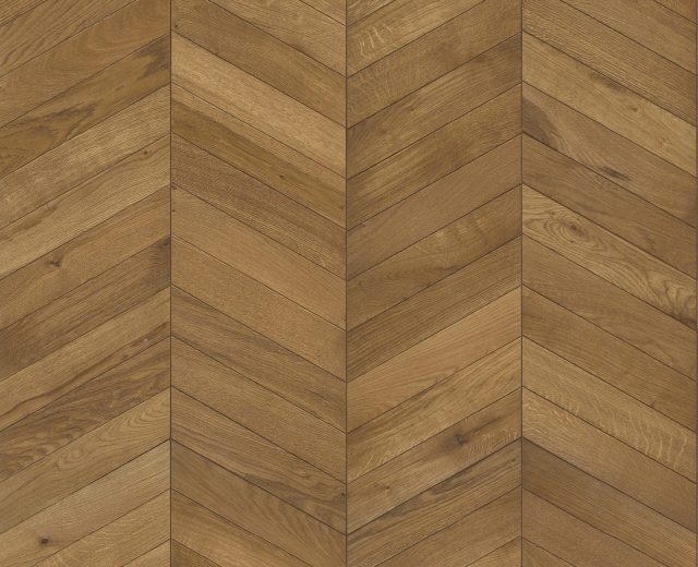Light Brown Oiled Vintage Oak Chevron Parquet