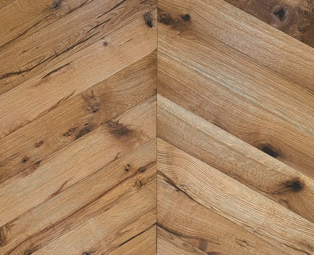 Limehouse Oak Natural Oiled Reclaimed Chevron Engineered Hardwood Flooring