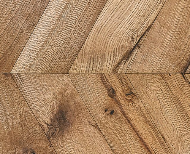 Limehouse Oak Natural Oiled Reclaimed Chevron Engineered Hardwood Flooring - Image 2