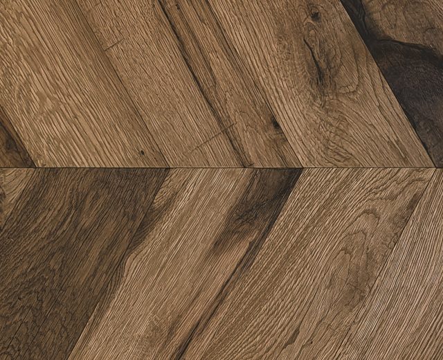 Pimlico Smoked Oak Natural Oiled Reclaimed Chevron Engineered Hardwood Flooring - Image 2