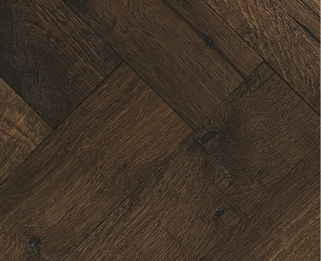 Whitechapel Heavy Smoked Oak Natural Oiled Reclaimed Herringbone Engineered Hardwood Flooring - Image 2