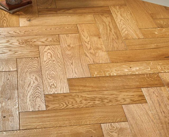 Salisbury Oak Brushed Lacquered Herringbone Parquet Hardwood Floor - Image 3