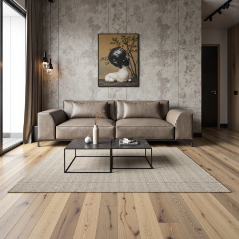 Dunnottar Rustic Oak  Brushed & Matt Lacquered Hardwood Engineered Wood Flooring