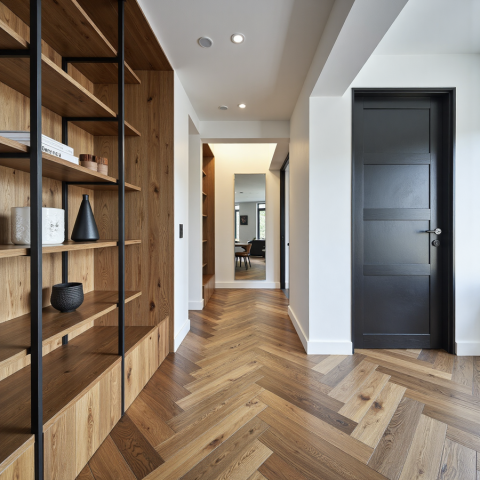 Balmoral Rustic Oak  Brushed & Matt Lacquered  Engineered Herringbone Wood Flooring
