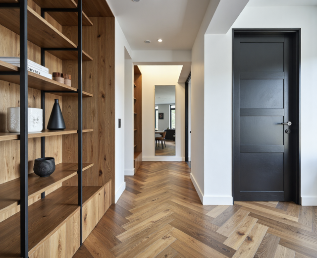Balmoral Rustic Oak  Brushed & Matt Lacquered  Engineered Herringbone Wood Flooring